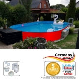 Ovalpool Rot 615 x 300 x 125 cm