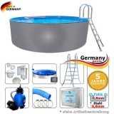 Pool aus Edelstahl 420 x 125 cm Edelstahlpool Komplettset