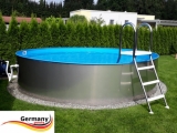 Pool aus Edelstahl 450 x 125 cm Edelstahlpool Komplettset