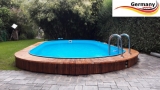 Ovalbecken Holz Design 8,7 x 4,0 x 1,20 m Komplettset