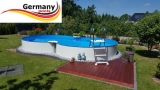 7,25 x 4,60 x 1,35 m Achtformpool Komplettset