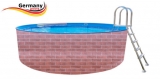 450 x 120 cm Poolset Gartenpool Pool Komplettset Brick