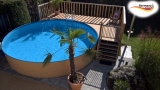 3,60 x 1,20 Holzpool Dekor Holz Design Pool Holz-Optik