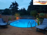 Ovalbecken Holz Design 8,7 x 4,0 x 1,20 m Komplettset